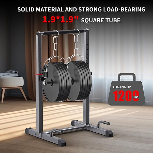 K KiNGKANG Dip Bar Station Set 9 Level 1200lbs Heave