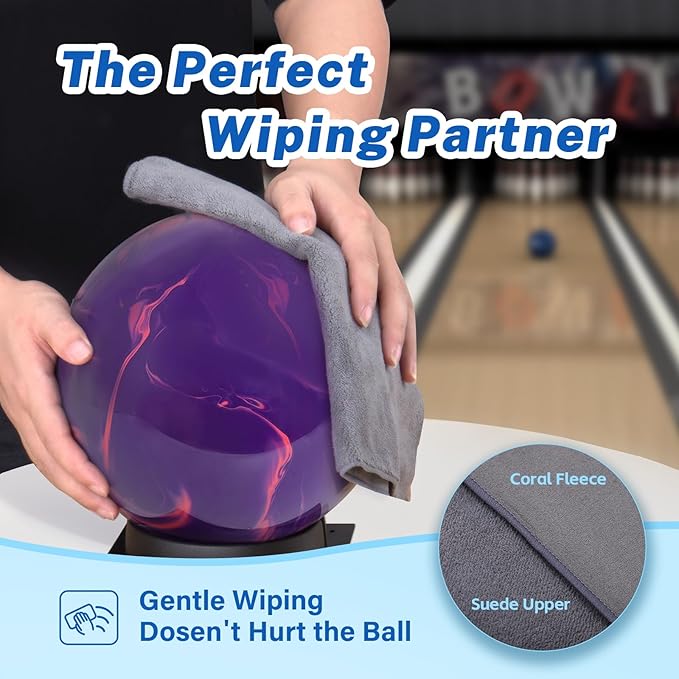 Adhafera Bowling Ball Cleaner Kit – 10oz Spray Cleaner for Bowling Balls with 3 Modes & Dual-Sided Towel, Ideal Gift for Bowlers