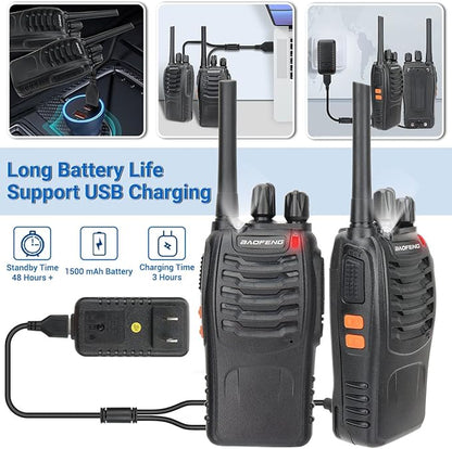 Walkie Talkies for Adults Long Range Rechargeable walkie Earpieces,2-Way Radios (2 Pack)