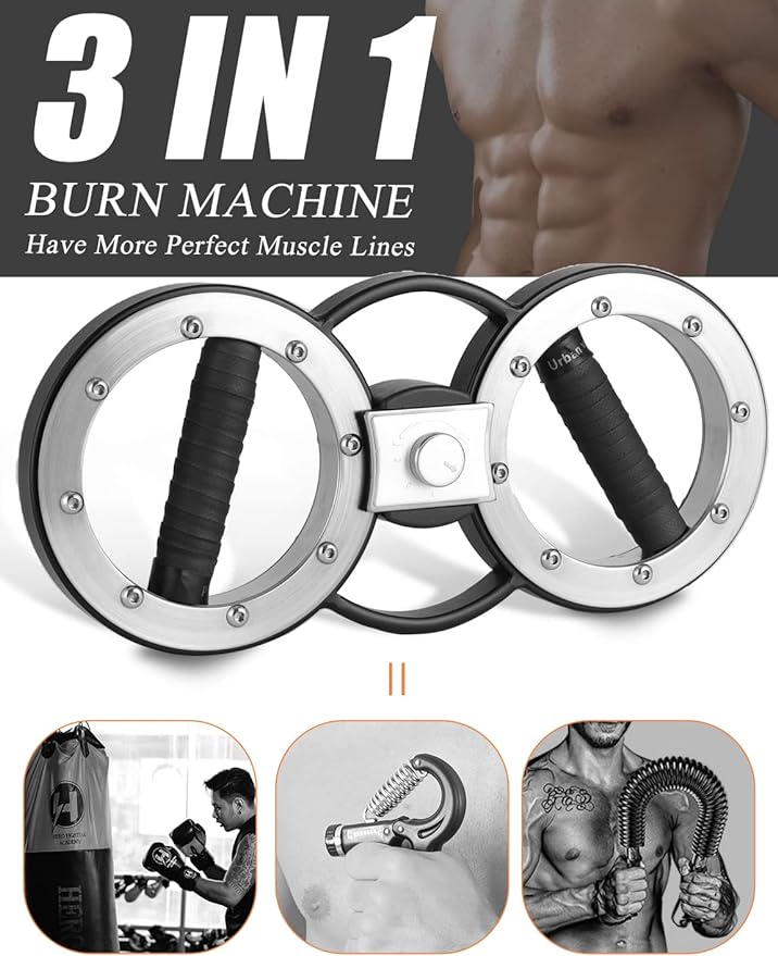 Fitarc 8/12 Pounds Burn Machine, Grip Strength Trainer, Arm Workout Equipment for Men and Women, Multifunctional Hand and Forearm Trainer, Arm and Shoulder Strength Training for Home and Gym Workouts
