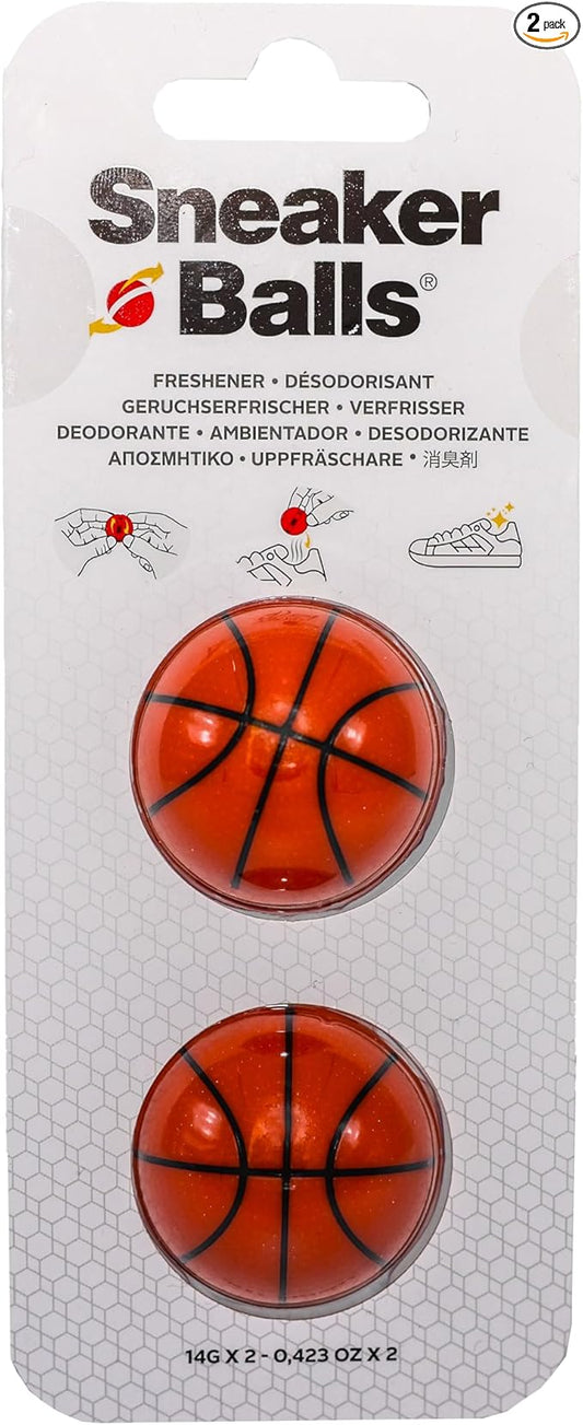 Odor-Fighting Shoe Fresheners, Eliminates Unpleasant Smells, Perfect For Sneakers, Gym Bags, Gear Bags, Drawers, Lockers, And More!, Basketball, 2 Pack