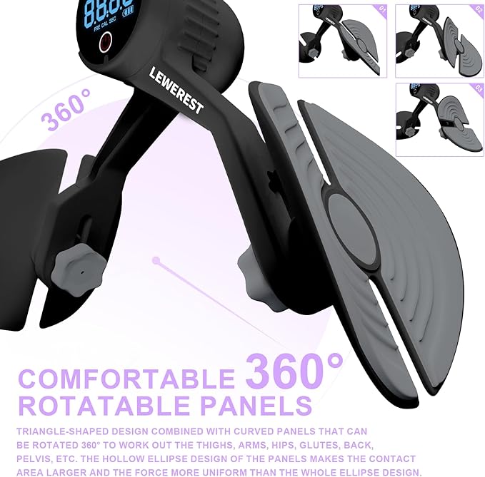 Thigh Master Thigh Exerciser with Counter Rechargeable 4 Levels 360° Rotatable