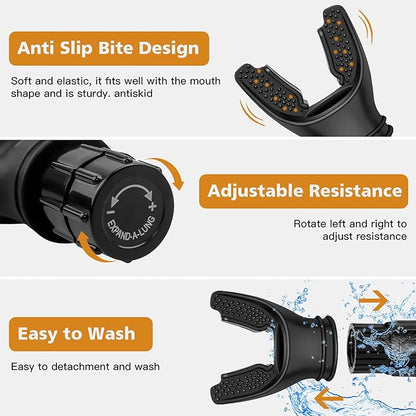 Portable Breathing Trainer Fitness,2pcs Black