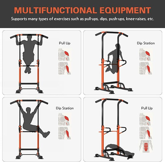 DlandHome Power Tower Dip Station Pull Up Bar
