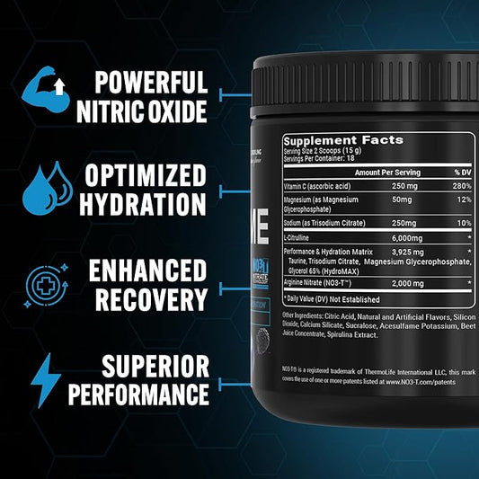 PEScience High Volume Nitric Oxide Booster Pump Pre Workout Powder, Acai Berry Punch, 36 Scoops, Caffeine Free