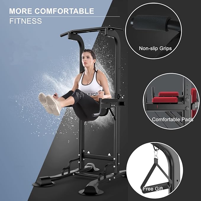 Power Tower Dip Station Pull Up Bar Exercise