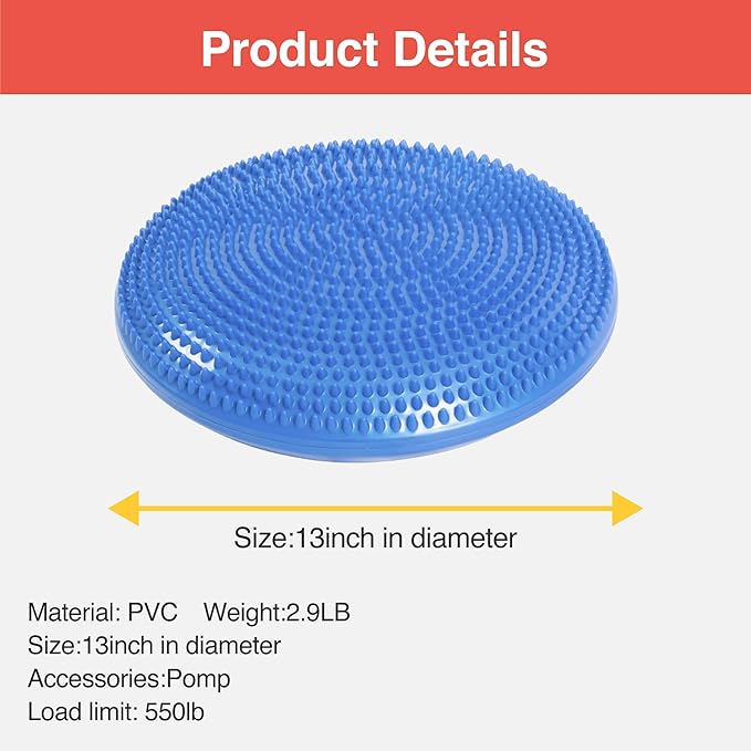 Primasole Balance Disc with Air Pump Wobble Cushion 2 PCS