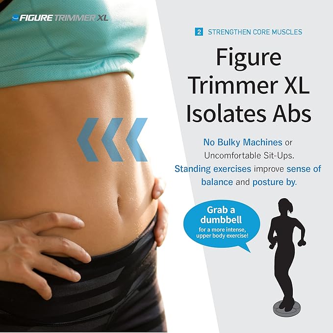 Core Abs Twister Board - 12-inch Waist Sculptor 8 Magnets