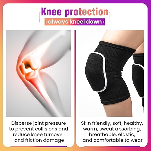 Volleyball Knee Pads,Knee Pads for Women,Men,Kids,Girls,Knee Brace for Basketball Volleyball Football Dance Yoga Tennis Running Cycling Workout Climbing (Black White, Large)
