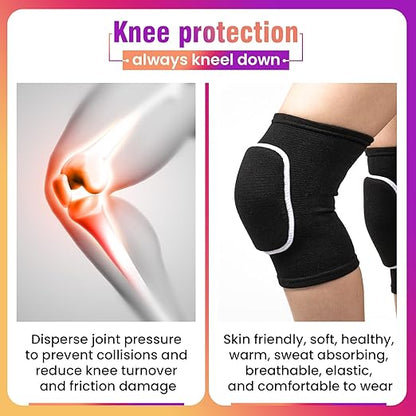 Volleyball Knee Pads,Knee Pads for Women,Men,Kids,Girls,Knee Brace for Basketball Volleyball Football Dance Yoga Tennis Running Cycling Workout Climbing (Black White, Large)