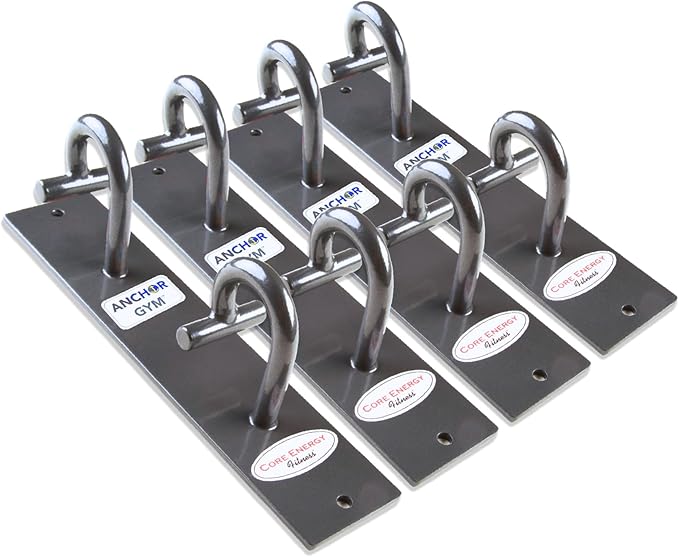 Anchor Gym Plus Station - Resistance Band Wall Mount System (4 Units, 8 Anchoring Points) | Wall Anchors for Resistance Bands, Bodyweight Straps, Cables & Workout Ropes | Heavy-Duty Gym Wall Anchors