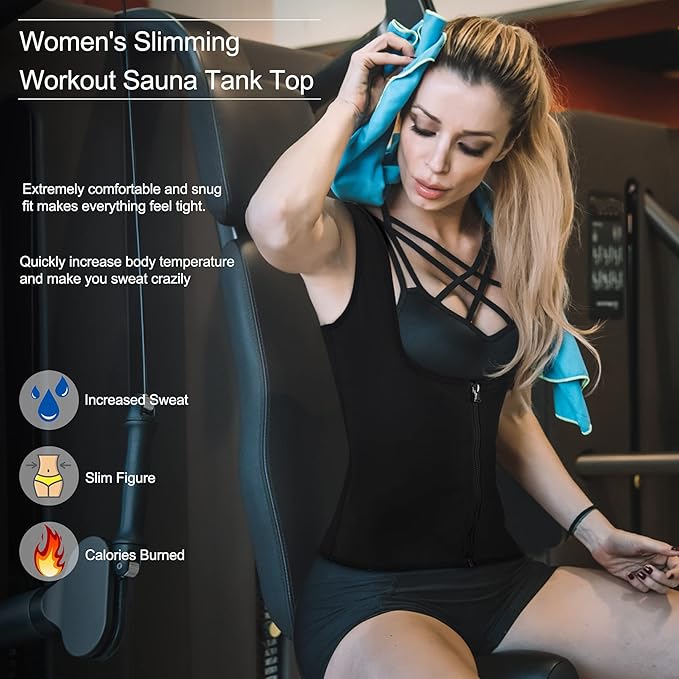 Sweat Vest for Women Sauna Suit for Women Weight Loss Sauna Shirt Sweat Jacket Body Shaper.