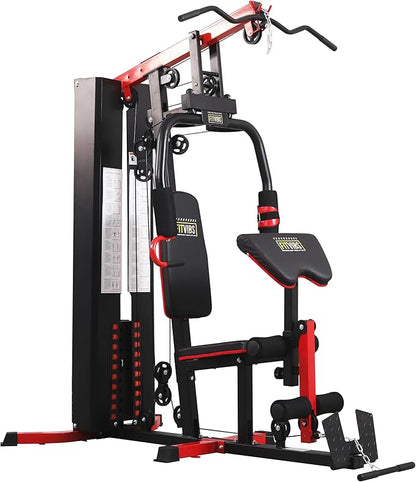 Home Gym, Multifunctional Workout Equipment with Leg Press, Exercise Equipment for Home with Pulley System