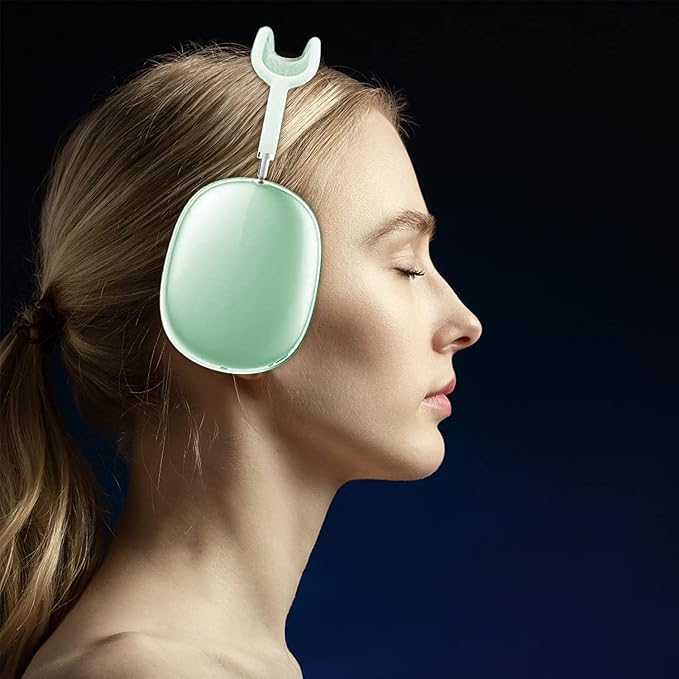 for AirPods Max Case Clear,Shockproof Clear Case for Airpods Max Case Cover,Anti-Scratch Soft TPU Protective Case No Yellowing Transparent Accessories for Apple AirPods Max Headphone-Green