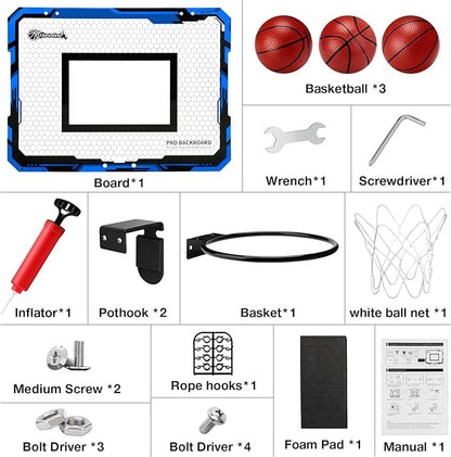 Hommtina Basketball Hoop Indoor Mini Basketball Hoop 3 Balls,