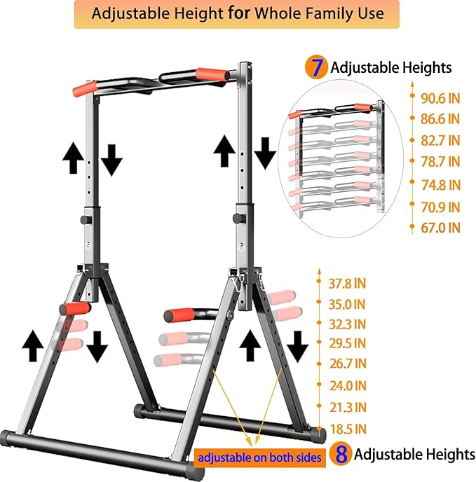 DOBESTS Foldable Power Tower Dip Station Pull Up