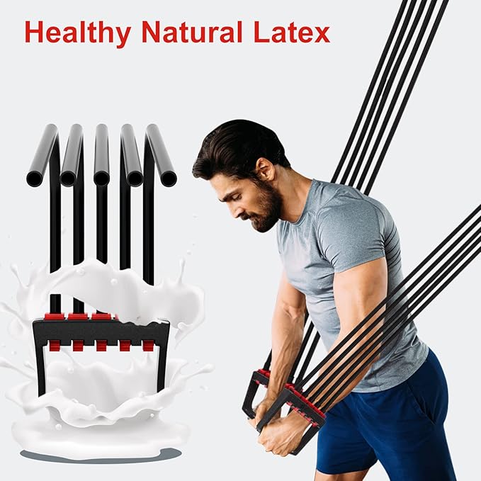 Chest Expander for Chest Arm Legs Shoulder Back 5 Removable