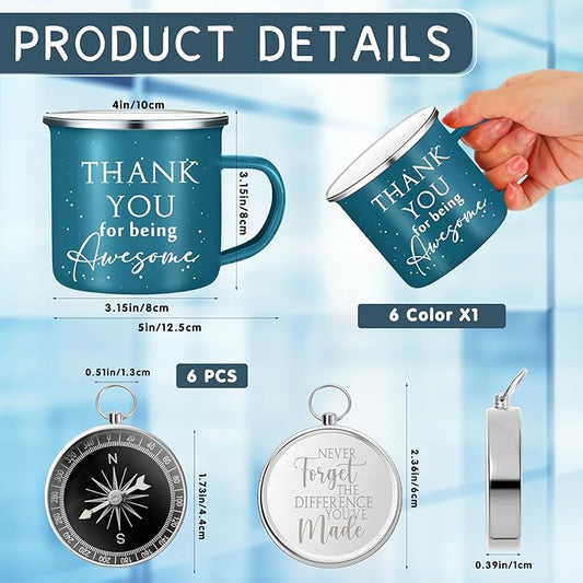 Gejoy 6 Set Thank You Gifts Gifts Camping 12 oz