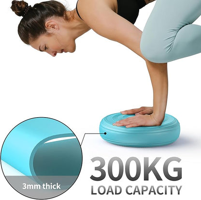 Inflated Wobble Cushion,Dyna Disc,Circular Non-slip Texture for Comfortable Sitting,Wiggle Seat to Improve Posture, Fitness, Stability for Sensory Kids Adults,Balance Seat with Pump for Core Strength