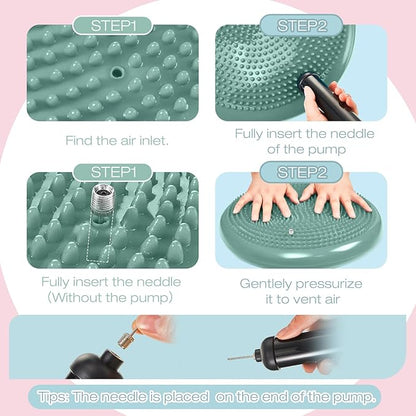 Amylove 6 Pcs Inflated Wobble Cushion Pump Wiggle Seat for Sensory Kids Flexible Seating Exercise Balance Disc Sensory Chair for Office School Home Equipment, Pump Included
