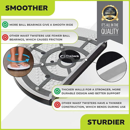 Core Abs Twister Board - Waist Sculptor Twister Board for Core & Ab Exercise - Waist Twisting Disc, Dizzy Disc Twist Board for Slimming Workout with 8 Magnets Reflexology