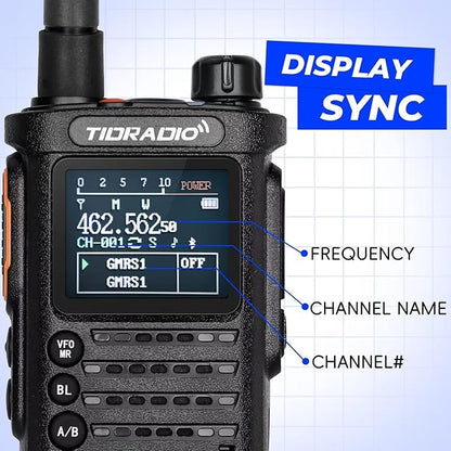 (2nd Gen) TIDRADIO TD-H8 GMRS Radio 2-Way Radio 2500mAh Battery TD-771 Antenna,DTMF,VOX,NOAA (2Pack)
