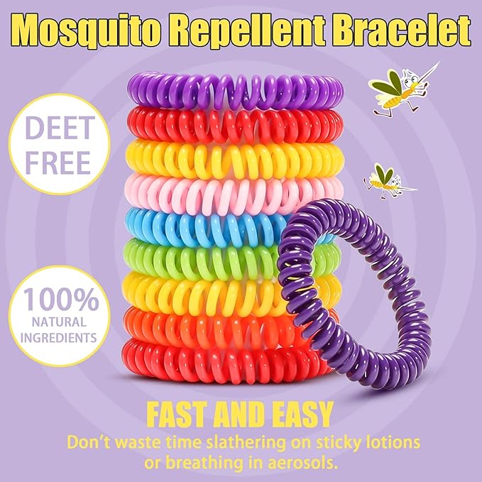 Scentpellent 48 Pack Waterproof Mosquito Bracelets with 60 Patches