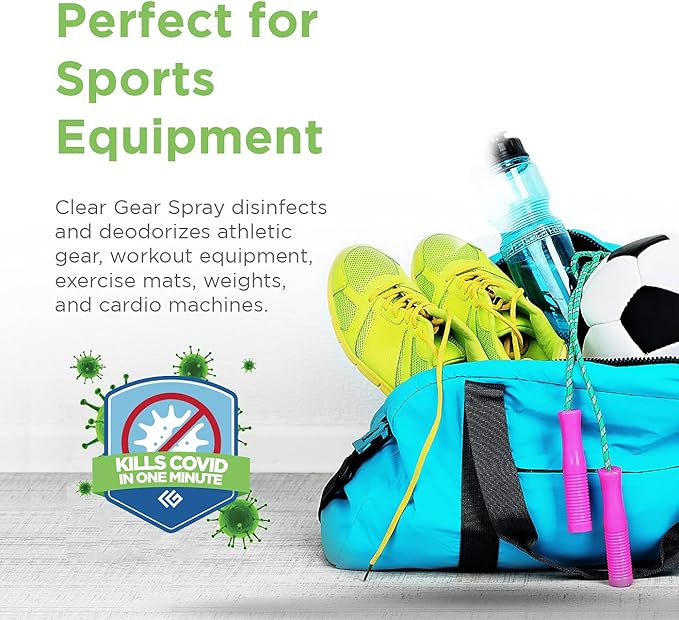 Disinfectant, Cleaner, and Deodorizer For Sports Equipment, Gyms, and Fitness Centers - Mixed Pack - 16 Oz Bottle and 32 Oz Bottle Disinfecting Spray Pack