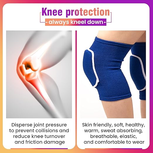 Volleyball Knee Pads,Knee Pads for Women,Men,Kids,Girls,Knee Brace for Basketball Volleyball Football Dance Yoga Tennis Running Cycling Workout Climbing (Blue, Small)
