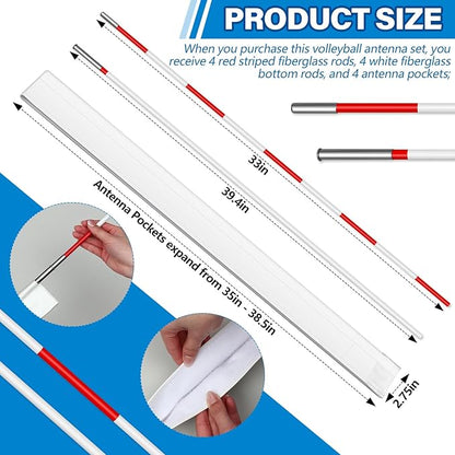 Shappy 4 Pcs Volleyball Antenna Set with Sleeve