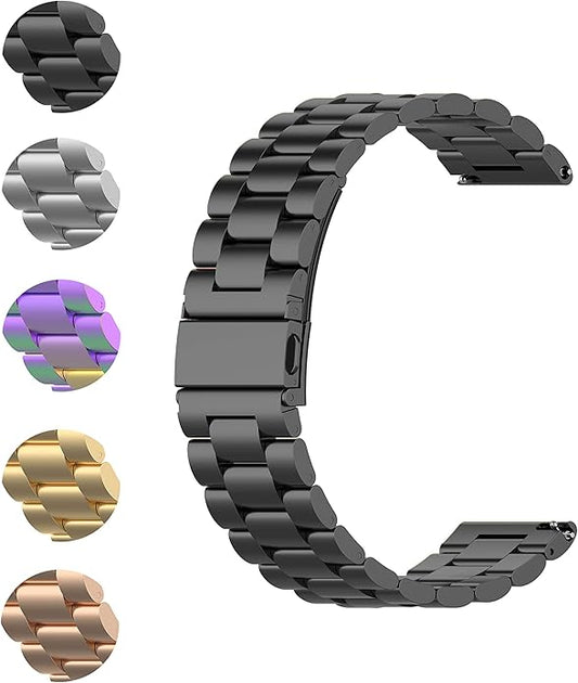 FitTurn Bands Compatible with Letscom, Letsfit, Lintelek, Yamay SmartWatch -Replacement Classic Stainless Steel Metal WatchBand for ID205L, ID205U,ID215G, ID205, ID216, ID205S, SW021