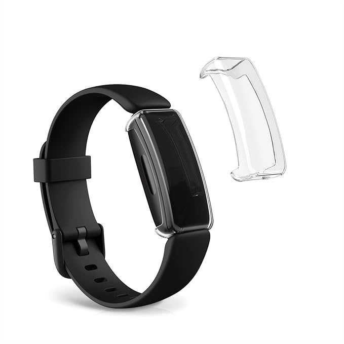 kwmobile Case Compatible with Fitbit Inspire 3 / Inspire 2 / Ace 3 Case - 2X TPU Silicone Fitness Tracker Cover - Transparent