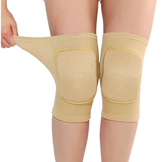 Kids Teens Protective Knee Pads, Anti-Slip Padded Sponge Knee Brace Knee Support for Football Volleyball Dance Skating Basketball Sports (X-Small,Nude)