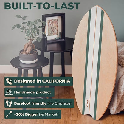 STAASH® Balance Board – Starter (Board + Roller) or Full Kit (w/Mat, Ball & Disc) – Core Balance Trainer for Fitness, Rehab, Surf – Free Coaching Videos