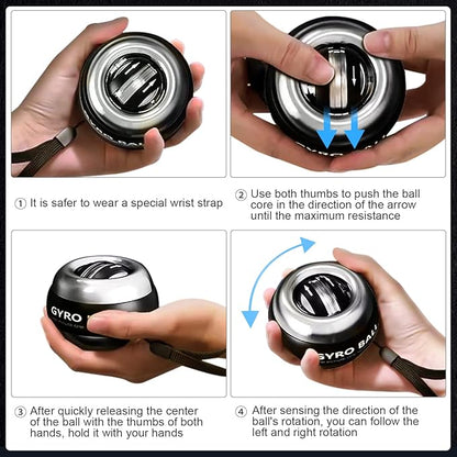 Wrist Trainer Ball Auto-Start Wrist Strengthener Gyroscopic Forearm