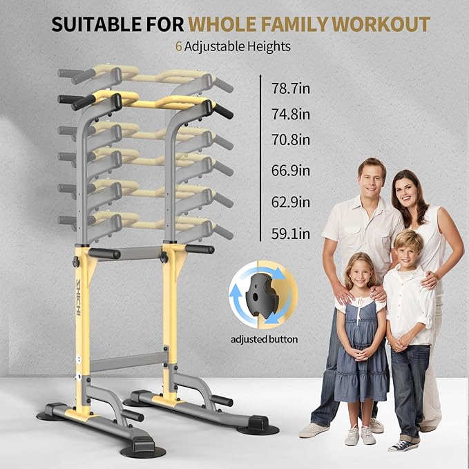 Pull Up Dip Station For Home Gym Strength 330LBS T055CDC T055CDC