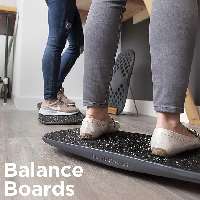 FluidStance Plane Standing Desk Balance Board - 360 Degree Rocker for Fatigue and Exercise - Sustainably Made, Anti-Slip Wobble Board - Premium Desk Accessories