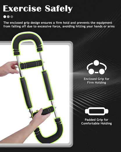 Twister Arm Exerciser, Adjustable Spring Workout Bar, Forearm Triceps Chest Inner Thigh Muscle Enhanced Exercise Strengthener, Upper Body Strength Builder Trainer, Home Fitness Equipment