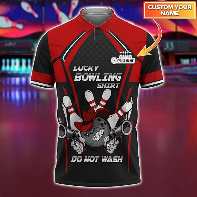 Personalized 3D Bowling Polo Shirts, Custom Name, Team Name Shirt, Bowling Shirts for Men Women, Birthday, Christmas