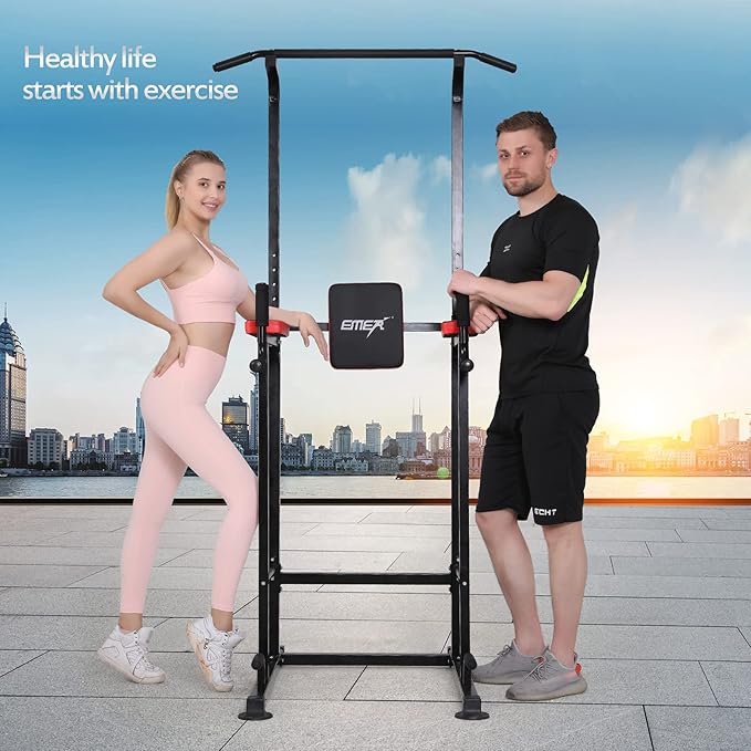 Emer Power Tower Pull Up Bar Workout Dip Station