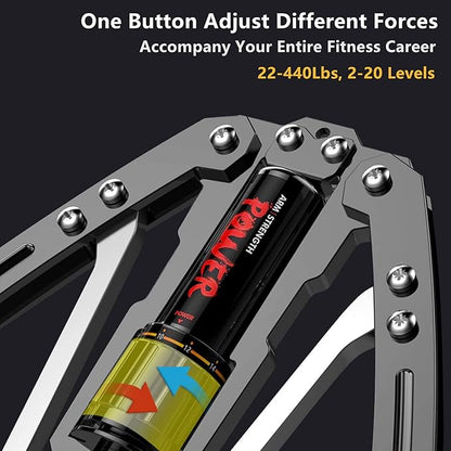 Adjustable Hydraulic Power Twister Arm Exerciser 22-440lbs Home