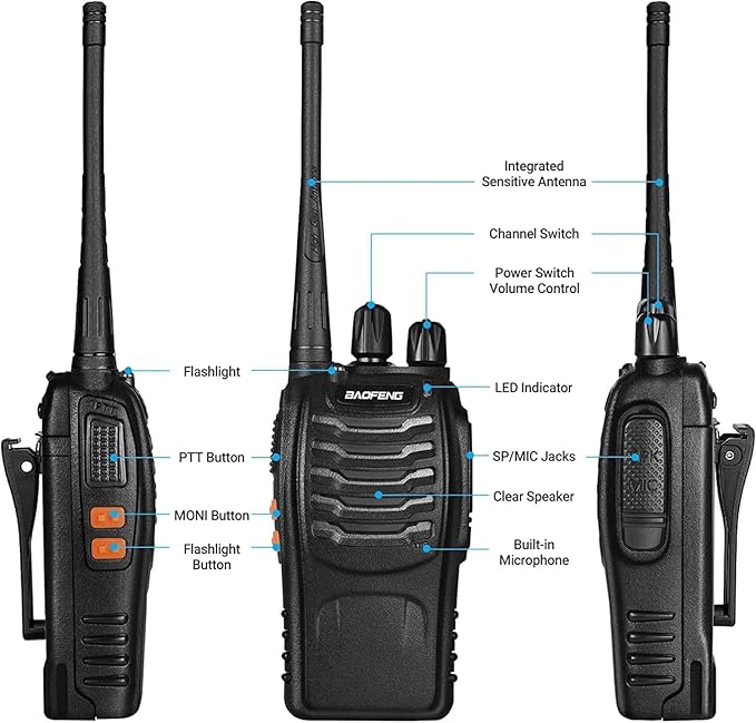 BAOFENG BF-888S Walkie Talkies Long Range for Adults 16 CH 12) with