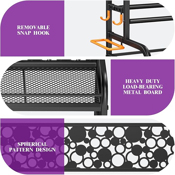 Dumbbell Rack, VOPEAK Weight Rack for Home Gym, Home Gym Storage Rack for Yoga Mat Kettlebells and Strength Training Equipment, Weight Storage Rack for Dumbbells with Wheels