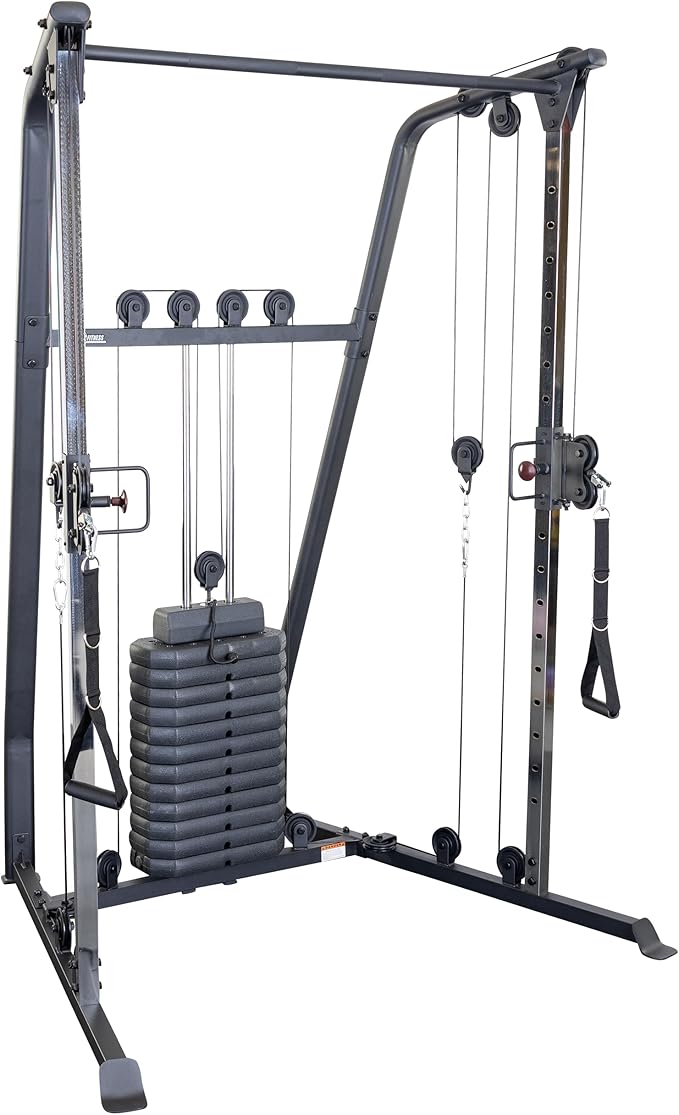 Body-Solid Best Fitness (BFFT10B) Functional Trainer Cable Machine, Full Body Workout Weight Stacks, Chest and Shoulder Exercise Home Gym LAT Pulldown Machines with 190lb Weights Stack, Black