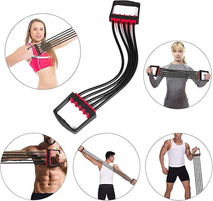 Chest Expander for Chest Arm Legs Shoulder Back 5 Removable