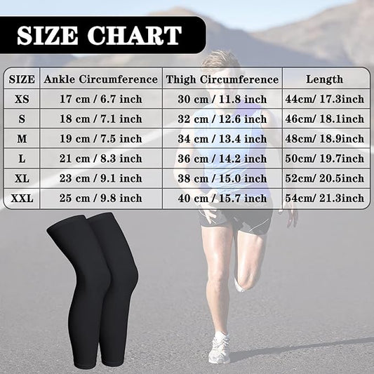 Skylety Compression Leg Sleeve Full Length Leg Sleeves Sports Cycling for Men Women, Running, Basketball