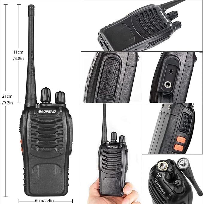 BAOFENG 888S Walkie Talkies Long Range for Adults Earpieces,16 Channel (3Pack)
