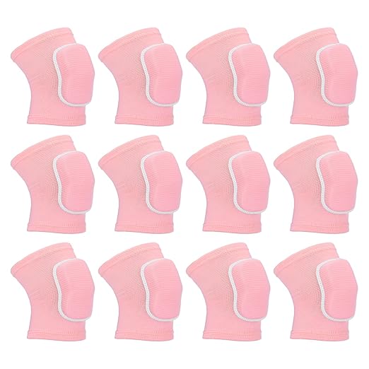 PATIKIL S Size Protective Knee Pads, 6 Pairs Sponge Volleyball Knee Pads Breathable Dance Knee Pads Brace for Women Men Football Basketball Workout, Pink