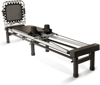 AeroPilates Reformer - Pilates Reformer Workout Machine for Home Gym - Cardio Fitness Rebounder- Up to 300 lbs Weight Capacity, Black