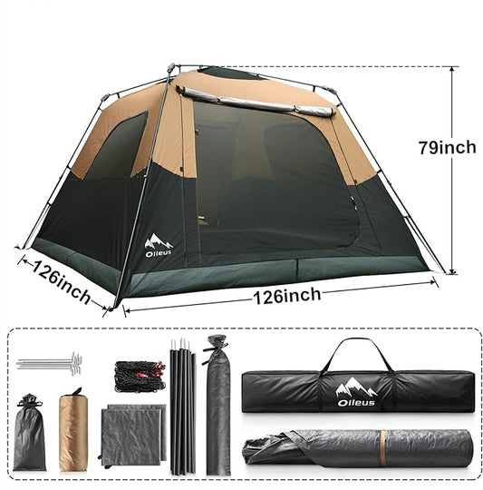 OILEUS Pop Up Dome Tent Instant Camping Tent 5-6 Person